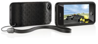 Zwarte siliconen gamehoes voor iPhone 4, 4S