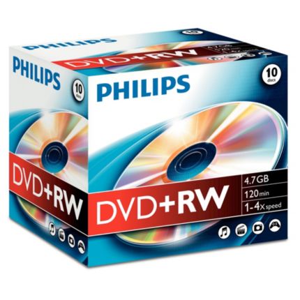 Philips  DVD+RW 4,7 Go/120 min DW4S4J10C/10