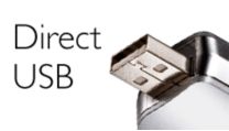Suoralla USB-liitännällä tiedostot siirtyvät helposti ilman johtoja.