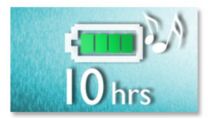 Enjoy up to 10 hours of music playback*