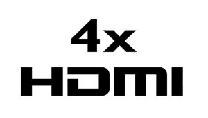 4 entrées HDMI pour une connexion HD numérique intégrale via un câble unique.