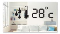 Built-in hygrometer displays indoor humidity