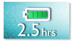Batería integrada de 2,5 horas*