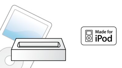 Inclusief dock voor iPod/iPhone