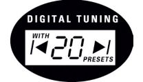 Digital FM-/MW-mottagare med 20 förinställda kanaler
