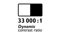 Dynamic contrast 33000:1 for incredible rich black details