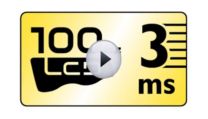 LCD de 100Hz LCD com desempenho de 3ms para a melhor nitidez de movimentos