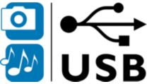 Desfrute da reprodução de fotografia e música via USB