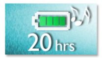 Hasta 20 horas de reproducción de música
