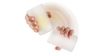 Simply tilt the candle to turn it on and off