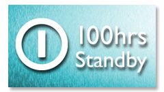 Opptil 100 timer standby-tid