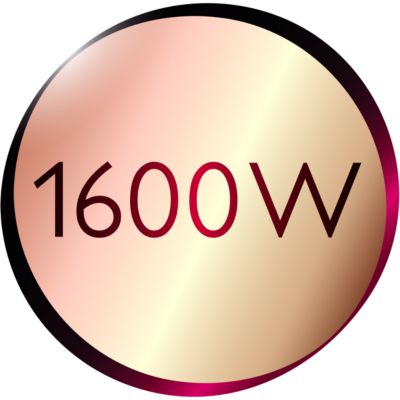 1600 W para un secado suave