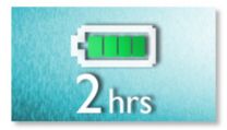 Up to 2-hour playback with rechargeable built-in battery*