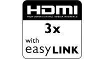 3 HDMI inputs with Easylink for HD connection