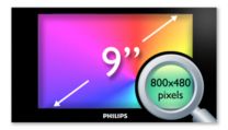 Visor LCD de elevada densidade (800x480 pixels) de 9