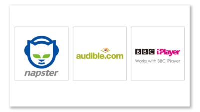 Napster, Audible i BBC iPlayer