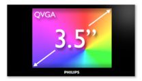 3.5 英寸 QVGA 彩色液晶显示屏可呈现上乘的视频和电视画面