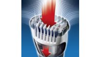 Vacuum power for capturing cut beard hairs