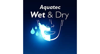 Специальное уплотнение бритвы Aquatec обеспечивает комфортное сухое и освежающее влажное бритье
