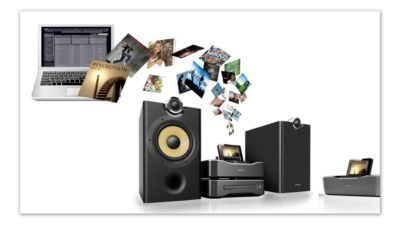 Transmitir música e fotografias sem fios