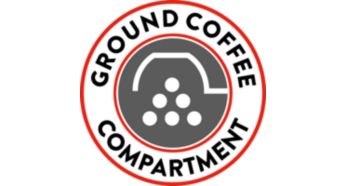 Ground coffee compartment for more variety in taste