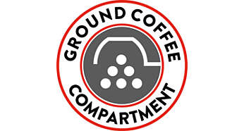 Ground coffee compartment for more variety in taste