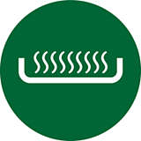 Flat heating element for fast boiling and easy cleaning Flat heating element