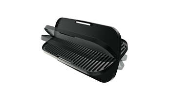 Duo plate to choose smooth or ribbed grilling