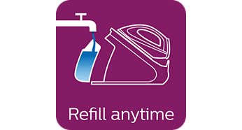 Tap water friendly, refill anytime during ironing