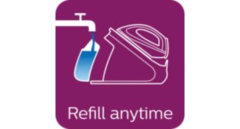 Tap water friendly, refill anytime during ironing