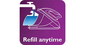 Tap water friendly, refill anytime during ironing