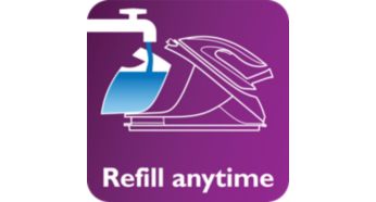 Poate fi utilizat cu apă de la robinet, reumple oric&acirc;nd &icirc;n timpul călcatului