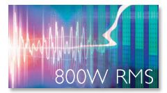 Potência total de 800 W RMS