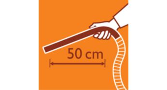 Reach all corners thanks to the extra long ergonomic grip