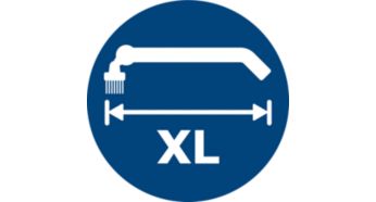 Az extra hosszú ergonomikus markolatnak köszönhetően minden sarkot elér