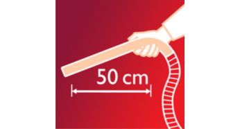 Удлиненная эргономичная ручка упрощает уборку даже самых труднодоступных мест