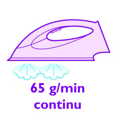 Constant steam up to 65 g/min