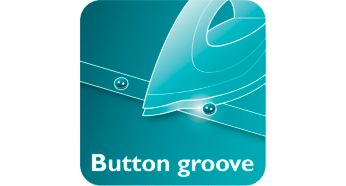 Button groove speeds up ironing along buttons and seams