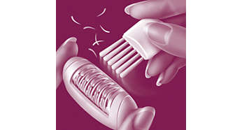 Escova de limpeza para remover os pelos soltos dos discos de depilação