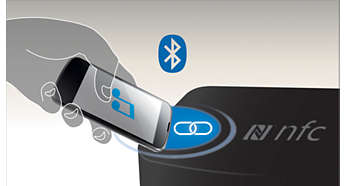Valdymas vienu palietimu naudojant NFC su išmaniaisiais telefonais, skirtas susieti „Bluetooth“ ryšiu