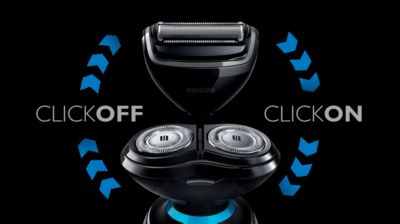 Click-on / click-off head
