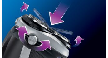 Heads pivot and flex to follow every curve for comfort