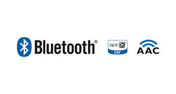 Высокое качество воспроизведения при потоковой передаче через Bluetooth® (aptX® и AAC)