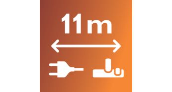 11 méteres hatókör a kényelmes takarításért