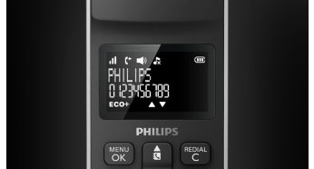 High-contrast 4.1-cm (1.6") 2-line reverse display