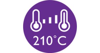 210°C professional temperature for perfect salon results