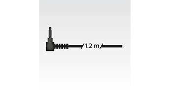 1.2 m cable for freedom of music enjoyment on the go