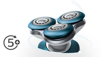 Heads effortlessly flex in 5 directions for extra comfort