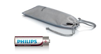 Lithium AA battery and soft pouch included