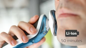 50 minutes of cordless shaving after a one-hour charge